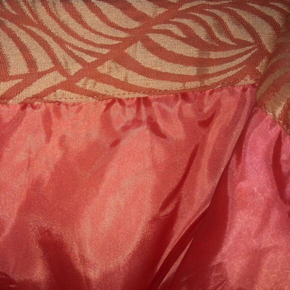 Calvin Klein Women Plus Size 16W Jacquard Coral & Peach Pencil Skirt Leaf Design - Picture 4 of 6